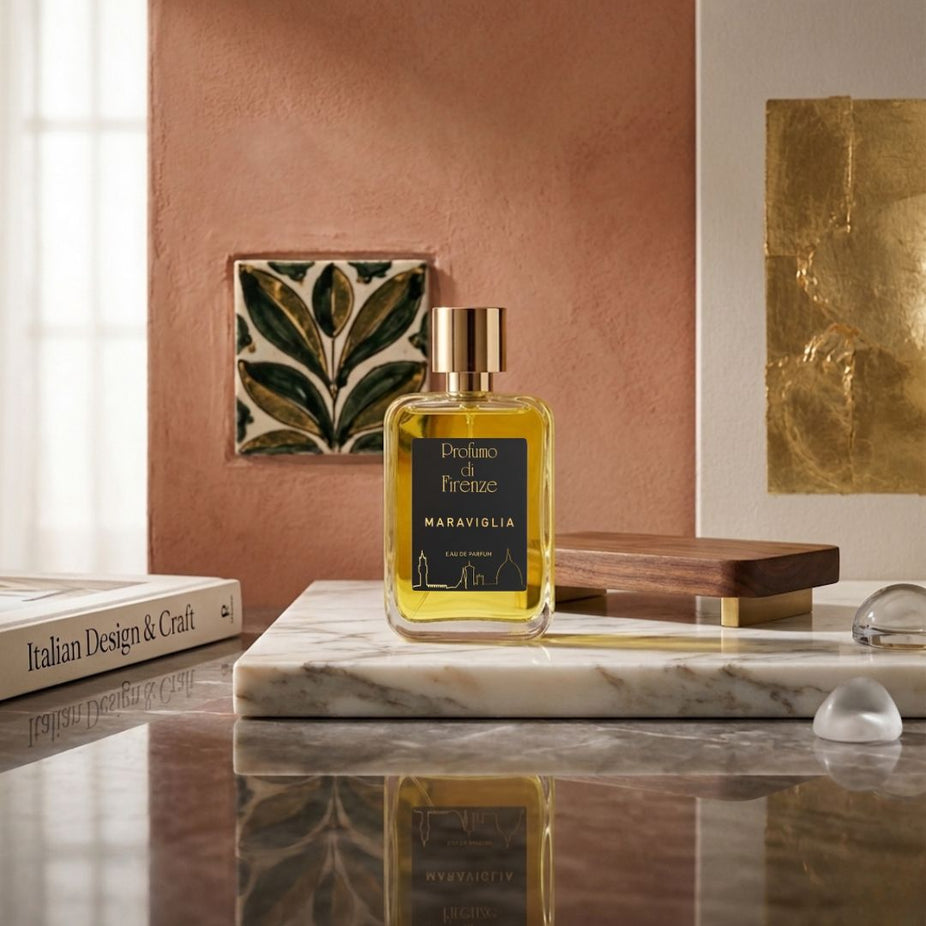Profumo di Firenze Maraviglia Eau de Parfum spray 100ml bottle with elegant packaging and floral design.