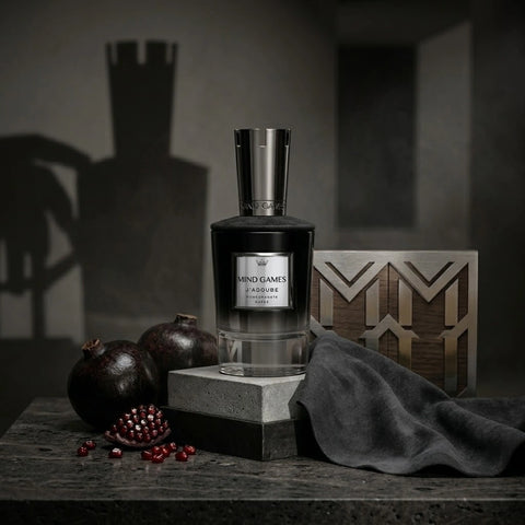 J’adoube Extrait de Parfum 100ml by Mind Games, elegant glass bottle of EDP with a sleek design and cap.