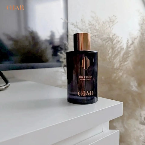 Ojar Ciel D'Orage Eau De Parfum spray bottle, 100ml (3.4 oz), with elegant packaging and dark-colored fragrance liquid.