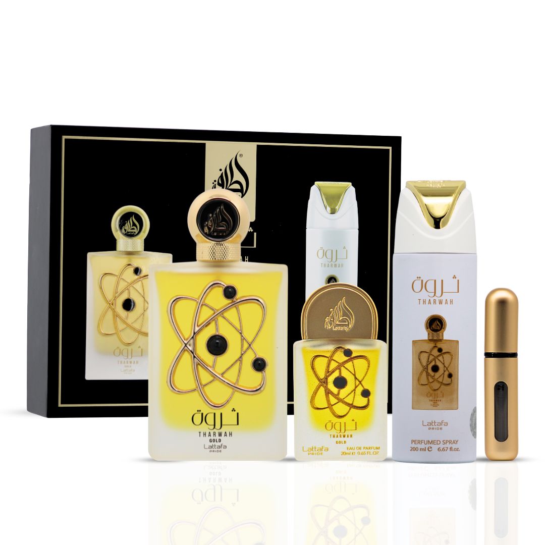 Tharwah Gold 3-Piece Perfume Gift Set by Lattafa Pride (Gift Set) - Intense Oud