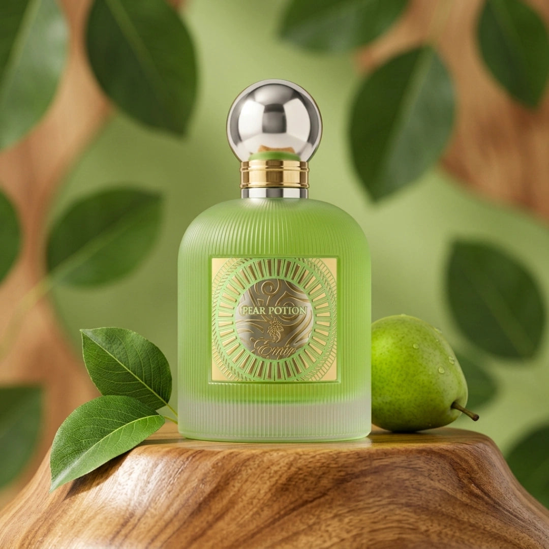 Pear Potion Eau de Parfum spray by Paris Corner, 100ml bottle with elegant packaging and a fresh, fruity scent.