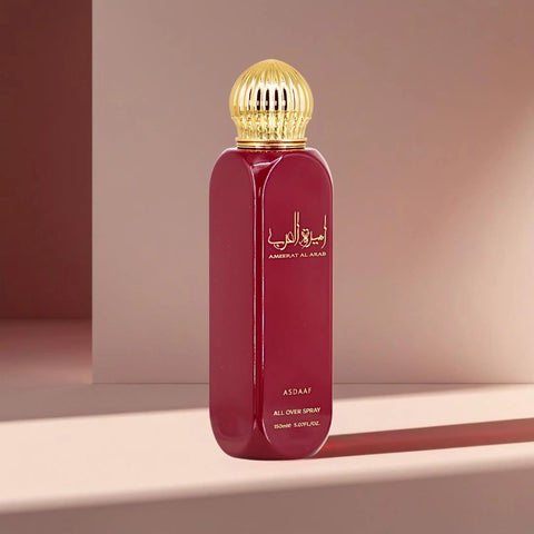 Ameerat Al Arab Eau de Parfum Spray 100ml (3.4 oz) & All Over Spray 150ml (5.07 oz) by Asdaaf | A Scent Fit For A Queen (Bundle) - Intense Oud