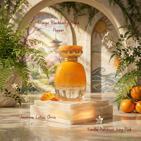 La Fede Aura Manga Splash Eau de Parfum Spray 100ml (3.4 oz) by Khadlaj (Velvet Pouch)