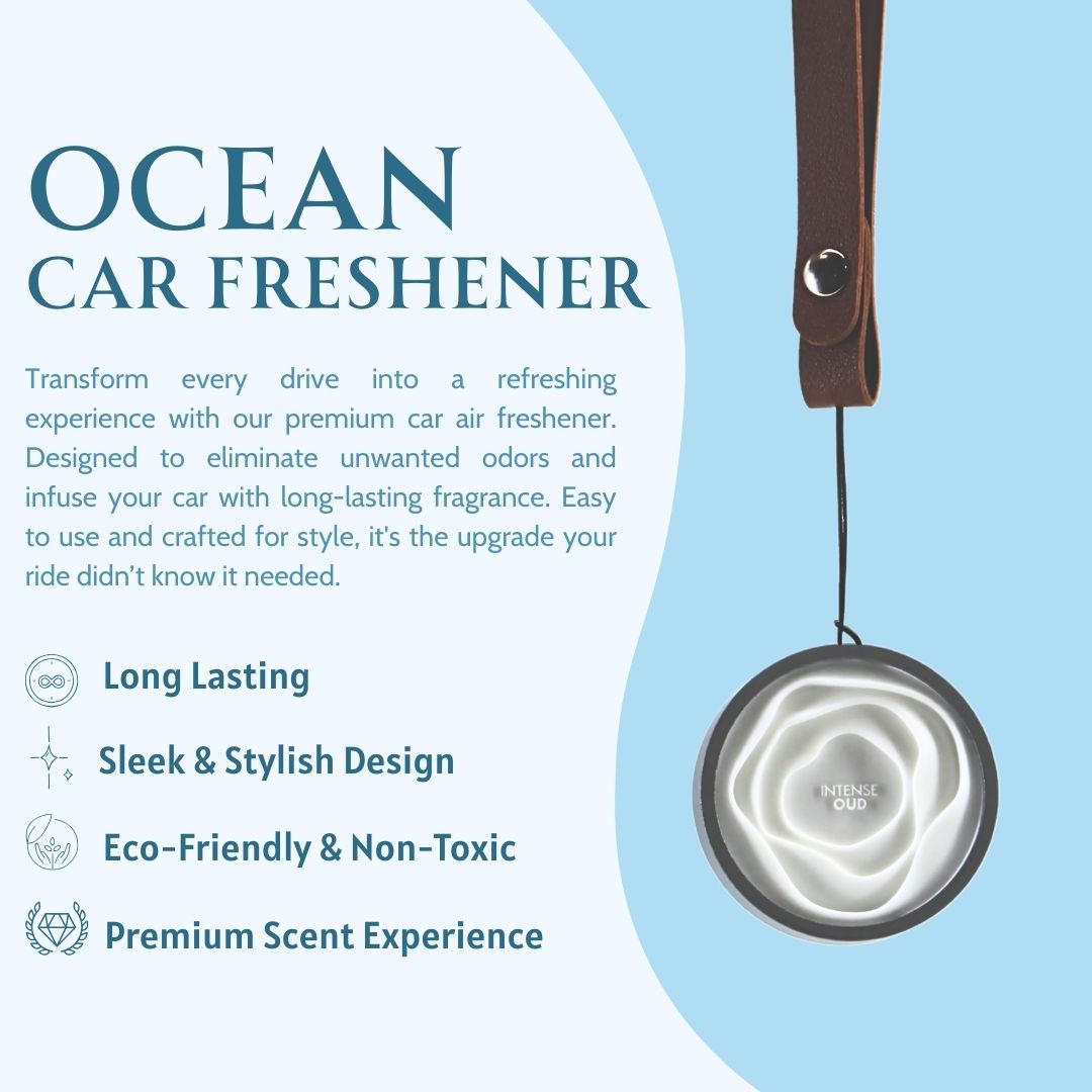 Ocean - Sea Elegance Scented Hanging Car Freshener by Intense Oud | A Fresh Scent That Transforms Your Car Into an Oceanic Haven. - Intense Oud