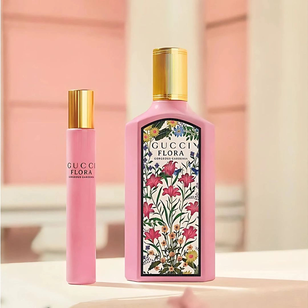 Gucci Flora Gorgeous Gardenia Travel Set (EDP Spray 3.3 Oz & EDP Spray 0.33 Oz) | Dew-Kissed Petals & Sugar-Dusted Sunshine - Intense Oud