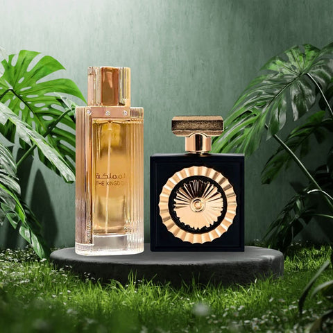 Lattafa Nebras & The Kingdom for Women Eau de Parfum bundle, 100ml spray bottles, elegant packaging, floral and oriental fragrance