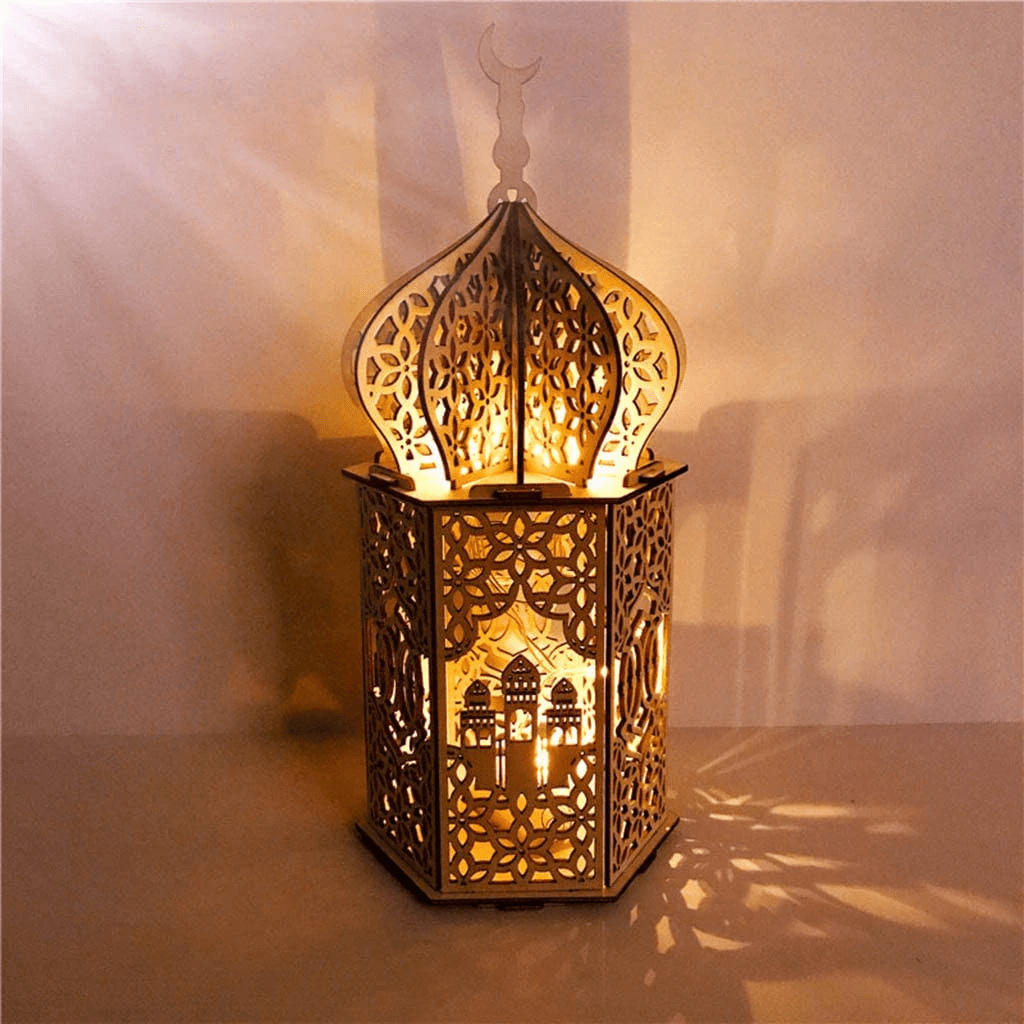 Intense Oud DIY Wooden Lamp with LED night Light - For Ramadan, Bedroom, Eid, Birthday, Holiday Gift - Intense oud