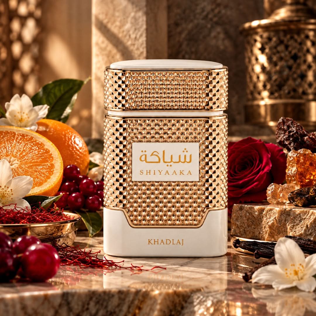 Khadlaj Shiyaaka White Eau de Parfum Spray 100ml fragrance bottle in white packaging