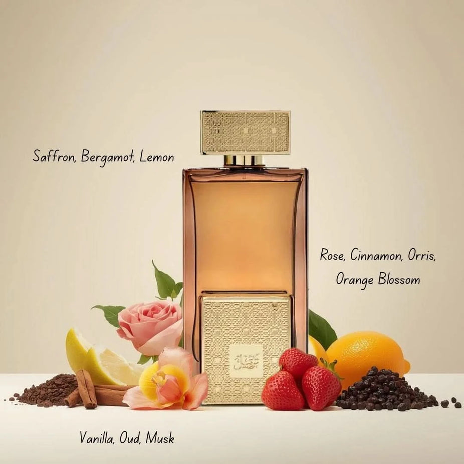 Arabian Oud Tarteel Gold Eau de Parfum spray bottle, 75ml, elegant fragrance for women and men