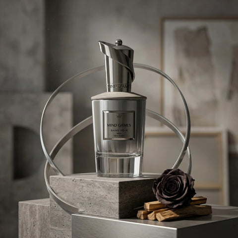 Mind Games Sans Voir Extrait de Parfum 100ml EDP bottle, sleek design, showcasing the elegant fragrance container.