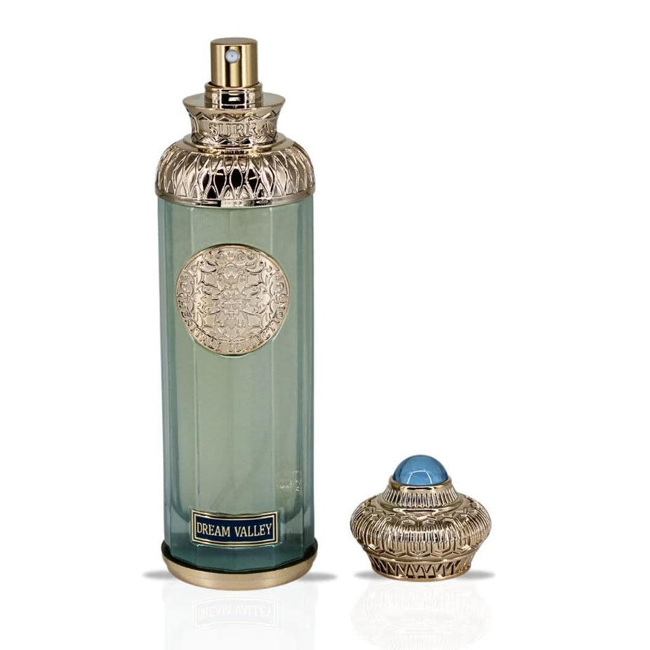 Surrati Dream Valley Eau de Parfum spray bottle, 140ml, with elegant packaging and floral design.