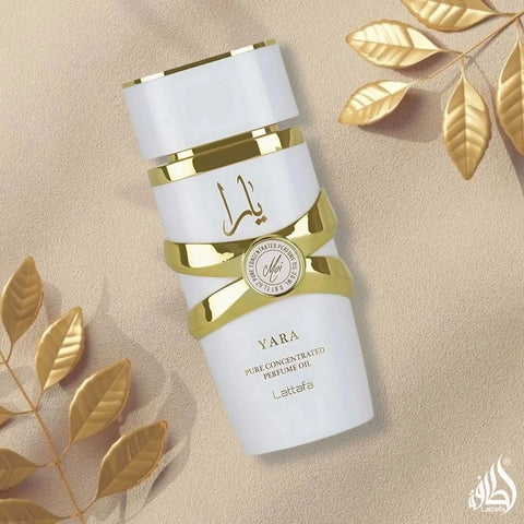 Lattafa Yara Moi Concentrated Perfume Oil 20ml bottle with a sleek, elegant design and clear labeling.