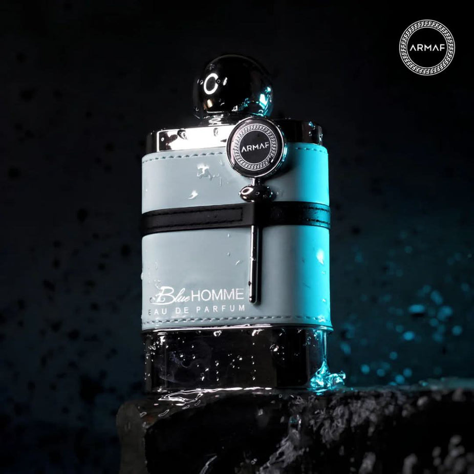 Blue Homme EDP Spray by Armaf, 100ML, featuring luxurious, long-lasting signature Arabian perfume in sleek blue bottle.
