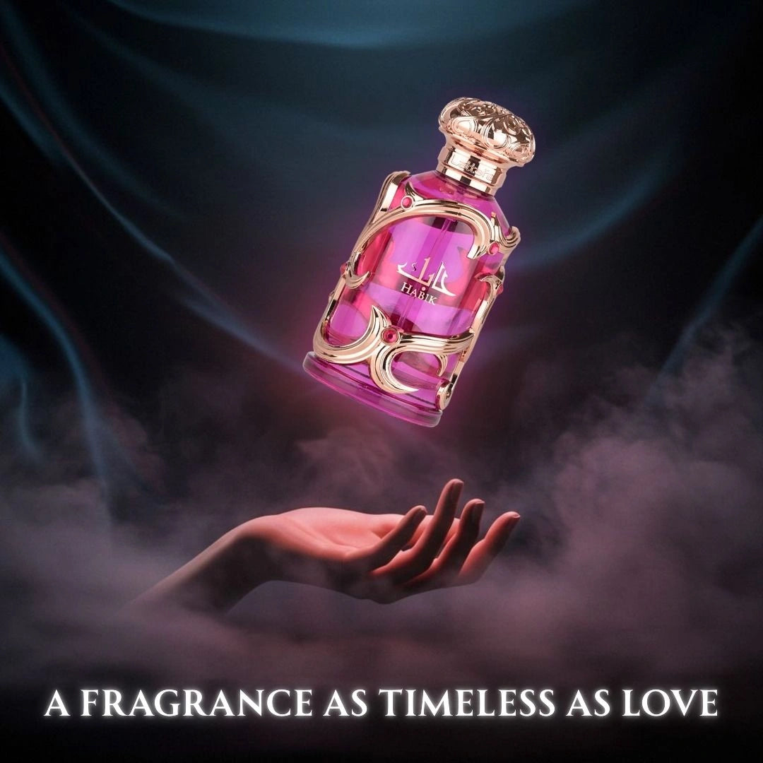 Habik for Women Eau de Parfum Spray 100ml (3.4 oz) by Lattafa (Velvet Pouch) - Intense Oud