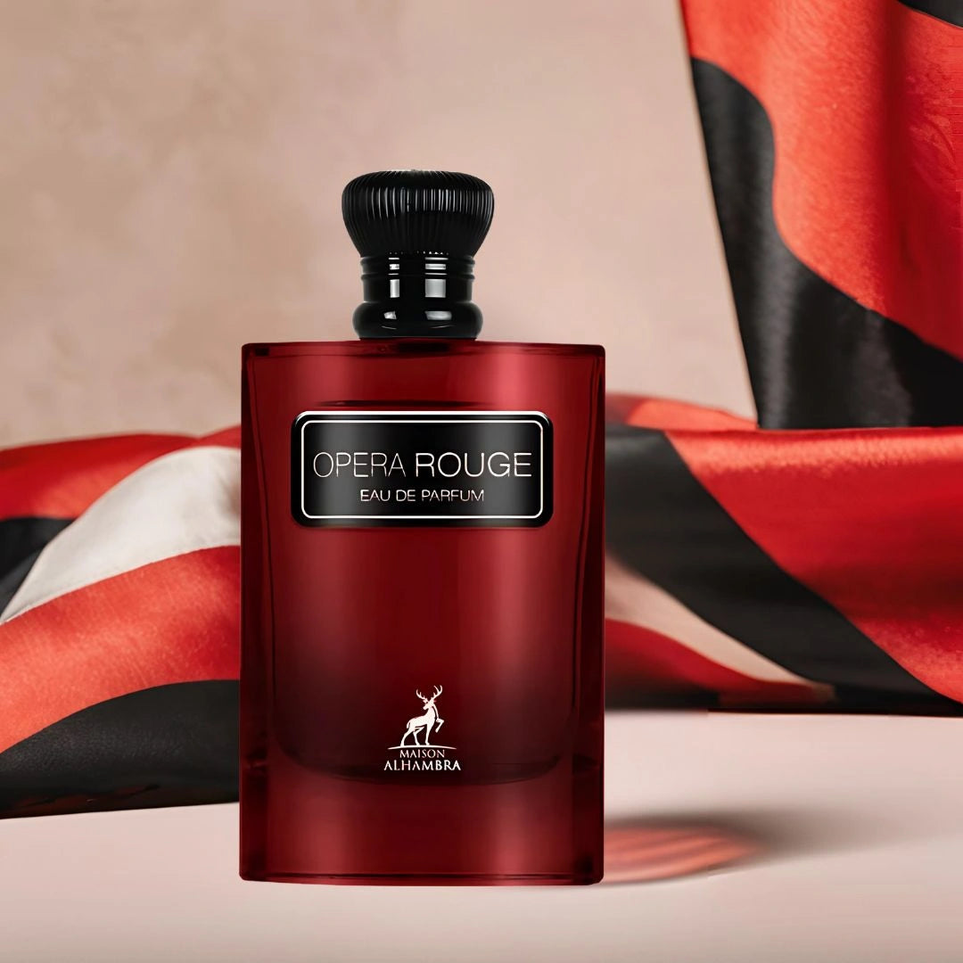 Opera Rouge Eau De Parfum Spray 100ML (3.4 OZ) by Maison Alhambra (Velvet Pouch) - Intense Oud