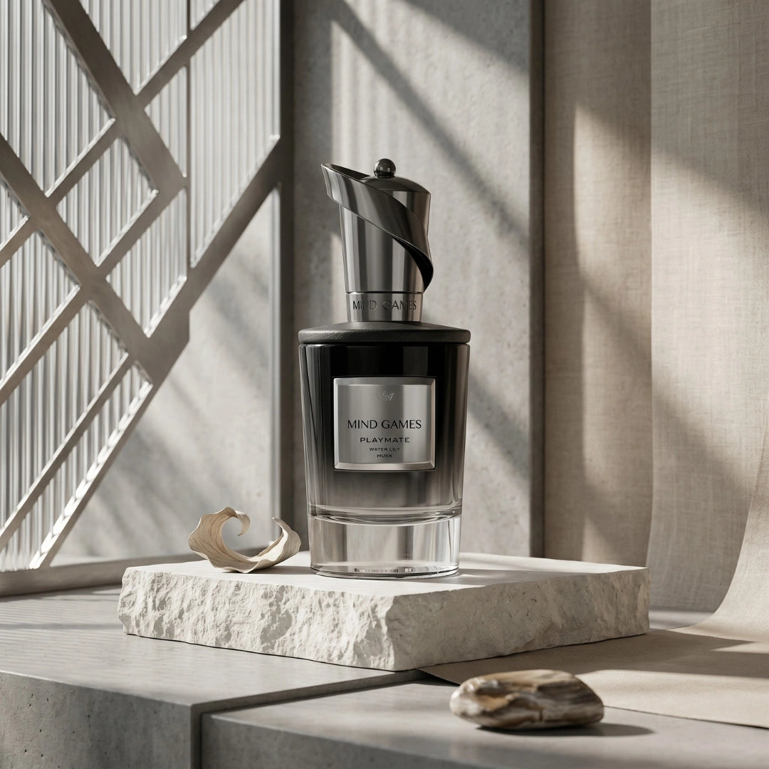 Playmate Extrait de Parfum by Mind Games, 100ml EDP bottle with elegant packaging and a sleek, modern design.
