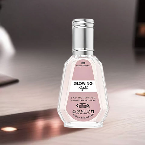 Glowing Night Eau De Parfum Spray 50ML (1.7 OZ) By Al Rehab | A Tropical Bloom Wrapped In Creamy Vanilla & Coconut, Perfect For Those Who Desire A Sweet & Exotic Floral Escape. - Intense Oud