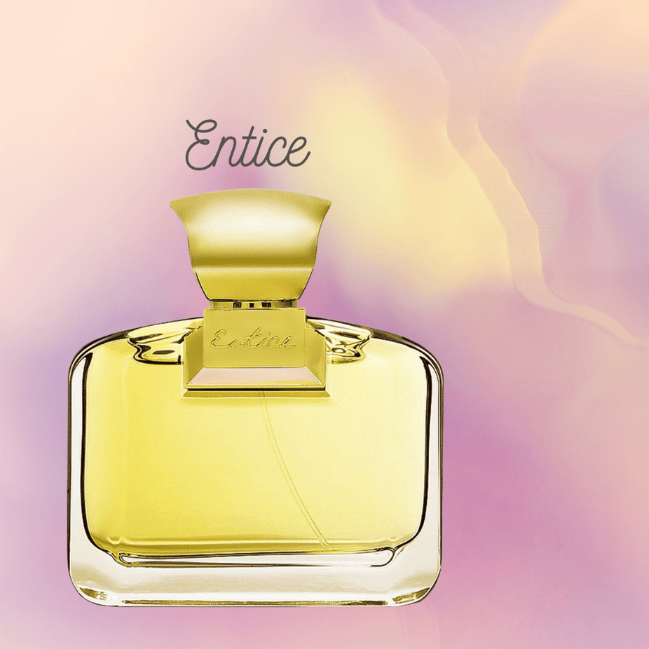 Ajmal Entice for Women EDP 75 ML bottle with elegant floral-amber perfume design and clear glass container.