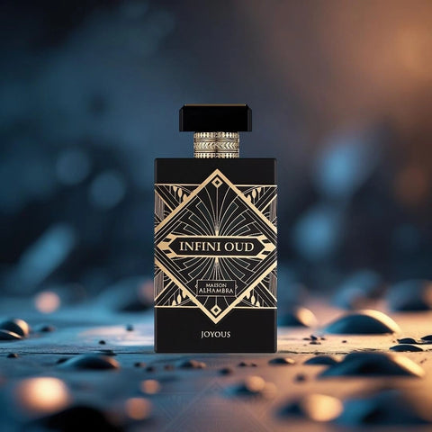 Infini Oud Joyous Eau de Parfum Spray 100ml (3.4 oz) by Maison Alhambra | Oud Unleashed – A Spicy, Sweet Rebellion - Intense Oud