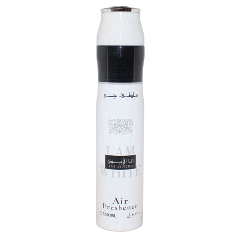 Lattafa Ana Abiyedh air freshener bottle, 300ML with elegant design and floral fragrance, on a neutral background.