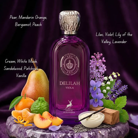 AUCTION Delilah Viola Eau de Parfum Spray 100ml (3.4 oz) by Maison Alhambra (Velvet Pouch)