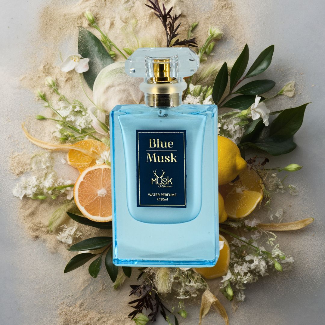 BLUE MUSK WATER PERFUME 30ML (1.01 OZ) By Hamidi | Indulge In Soothing Essence Of This Powdery Floral Fragrance. - Intense Oud