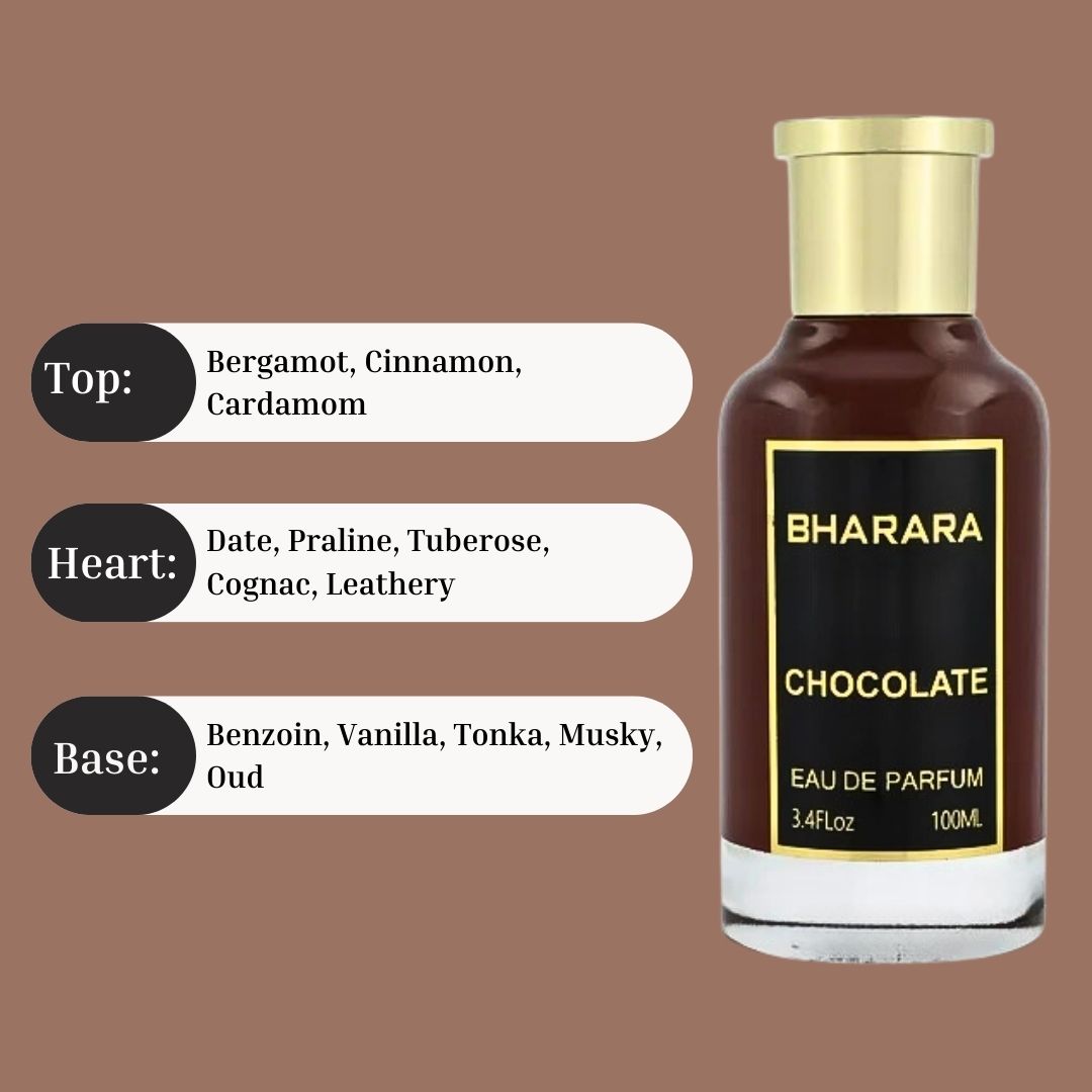 Bharara Chocolate EDP Spray 100ML (3.4 OZ) By BHARARA | A Rich Gourmand Masterpiece With Sweet Spice. - Intense Oud