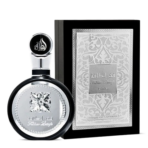 Lattafa Fakhar Platin and Fakhar For Men Eau de Parfum bundle, featuring two 100ml spray bottles with sleek packaging.