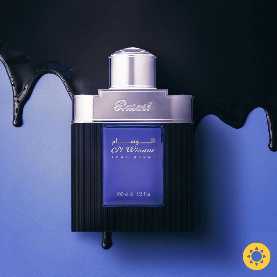 Rasasi Al Wisam Evening for Men Eau De Parfum 100 ML bottle with elegant packaging and modern design.