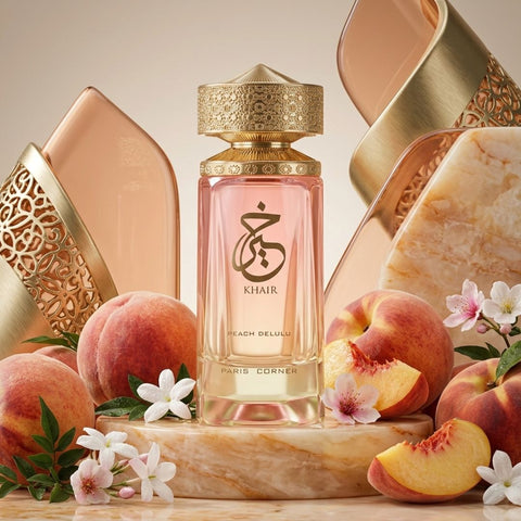 Khair Peach Delulu Eau de Parfum Spray 100ml (3.4 oz) by Paris Corner