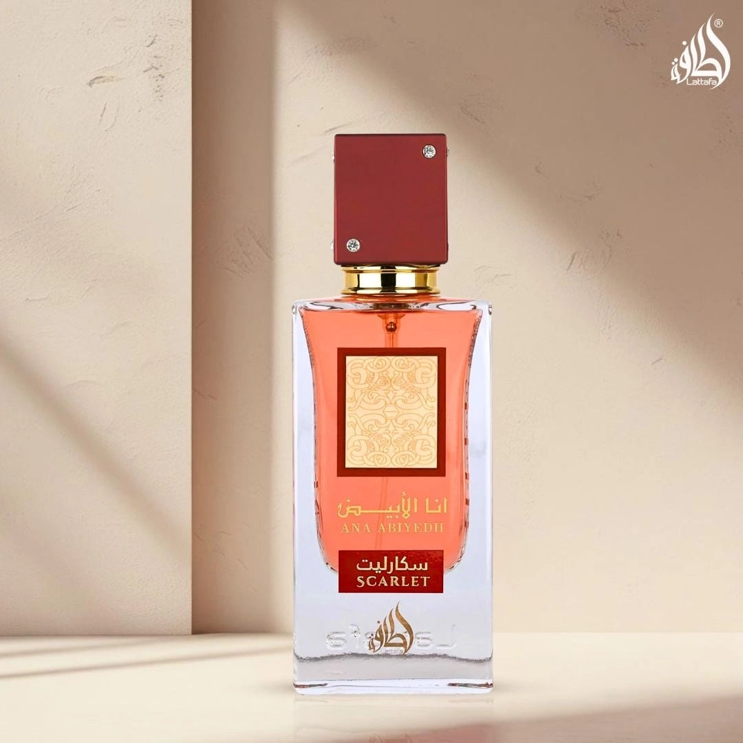 Ana Abiyedh Scarlet Eau de Parfum Spray 60ml (2.04 oz) by Lattafa | Sweetness With A Bold Edge - Intense Oud