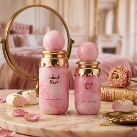 Marshmallow Blush Eau de Parfum Spray 100ml (3.4 oz) & 50ml (1.7 oz) by Paris Corner (Bundle)