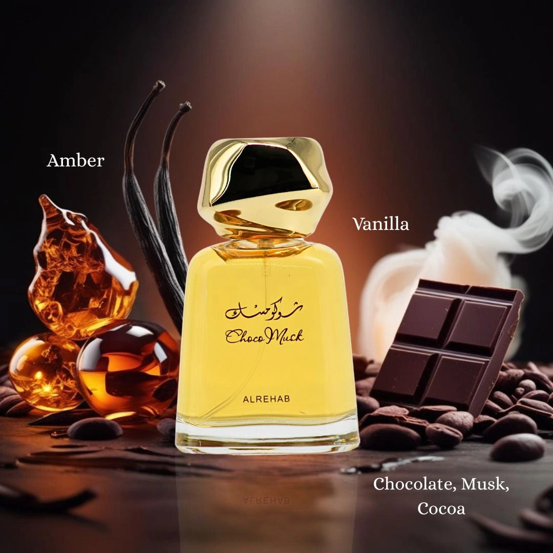 Choco Musk Eau De Parfum Spray 100ml (3.4 oz) by Al Rehab (Velvet Pouch) - Intense Oud
