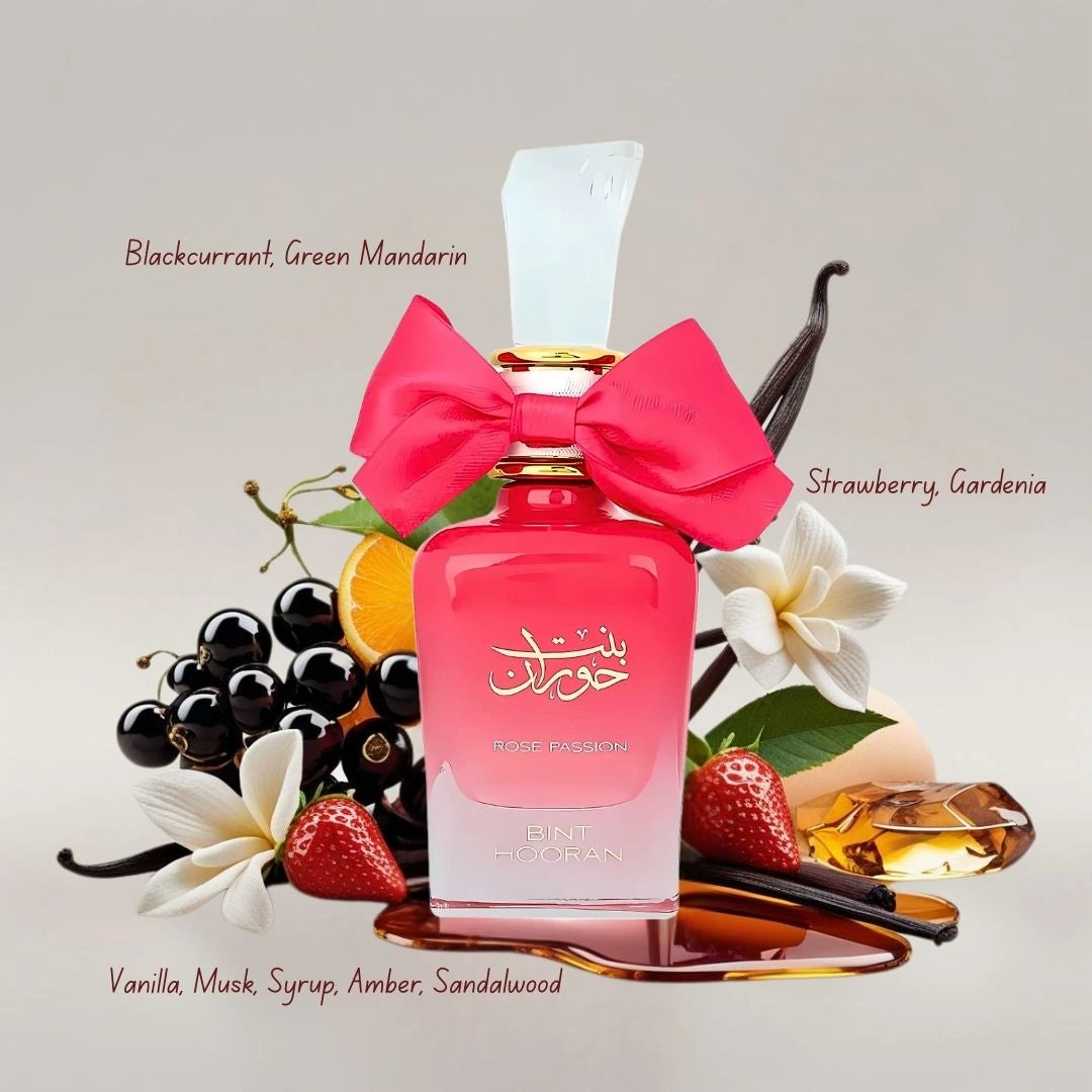 Bint Hooran & Bint Hooran Rose Passion Eau de Parfum Sprays 100ml (3.4oz) by Ard Al Zaafaran | Spicy Intrigue Meets Romantic Elegance (Bundle) - Intense Oud