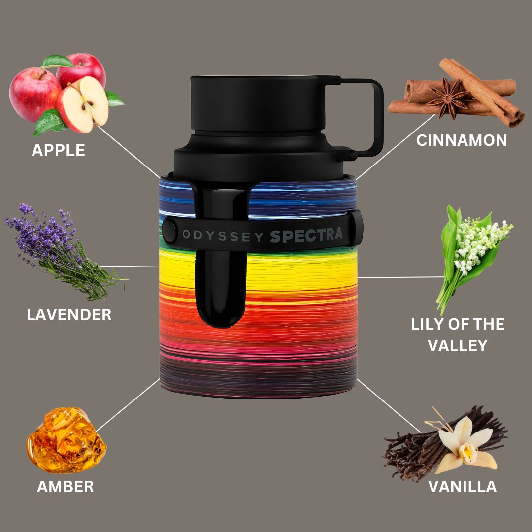 Odyssey Spectra Rainbow Edition Eau de Parfum Spray 100ML (3.4 OZ) by Armaf | Spiced Fruit, Floral Finesse & A Smoky-Sweet Embrace. - Intense Oud