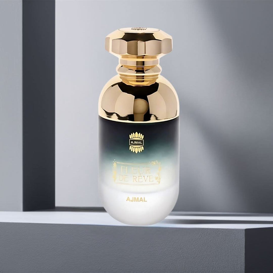 Ajmal Fleur de Rêve EDP spray 90ML, luxurious long-lasting perfume with enchanting floral fragrance in a sleek bottle.