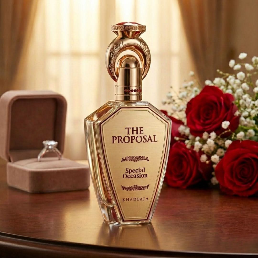 Khadlaj The Proposal Special Occasion Eau de Parfum spray 100ml with elegant bottle, ideal for special events and memorable moments.