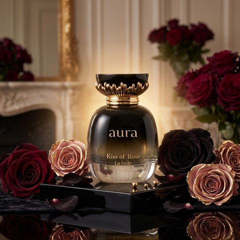 AUCTION La Fede Aura Kiss of Rose Eau De Parfum Spray 100ml (3.4 oz) By Khadlaj (Velvet Pouch)