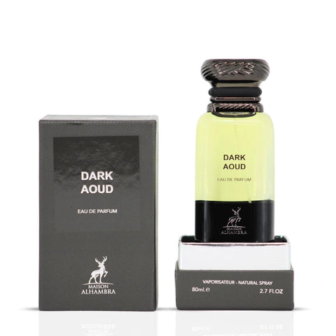 Dark Aoud Eau de Parfum Spray 80ml (2.7 oz) by Maison Alhambra | Spice & Smoke, Softened by Sensual Woods - Intense Oud