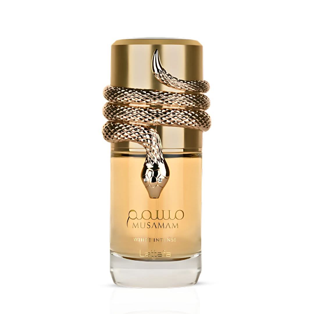 AUCTION Musamam White Intense Eau de Parfum Spray 100ml (3.4 oz) by Lattafa (Velvet Pouch)