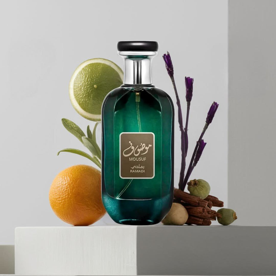 Mousuf Ramadi EDP spray by Ard Al Zaafaran, 100ML, featuring a long-lasting, refreshing blend of green and floral notes.