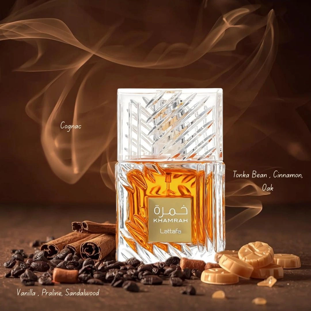 Fire On Ice 110ml & Khamrah 100ml - Eau de Parfum Sprays by Lattafa | A Bold Fusion of Warmth & Spice (Bundle) - Intense Oud