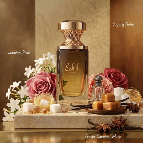 Eshal Musk & Eshal Vanilla Eau de Parfum Sprays 100ml (3.4 oz) by Paris Corner (Bundle)