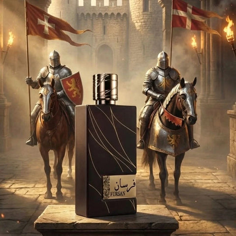 Fursan Brown Eau de Parfum spray by Khadlaj, 100ml, featuring the elegant bottle with brown and gold accents.