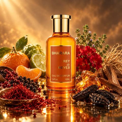 Bharara Rey de Reyes & Bharara Rey de Reyes Orange Eau de Parfum Sprays 100ml (3.4 oz) by Bharara (Bundle)