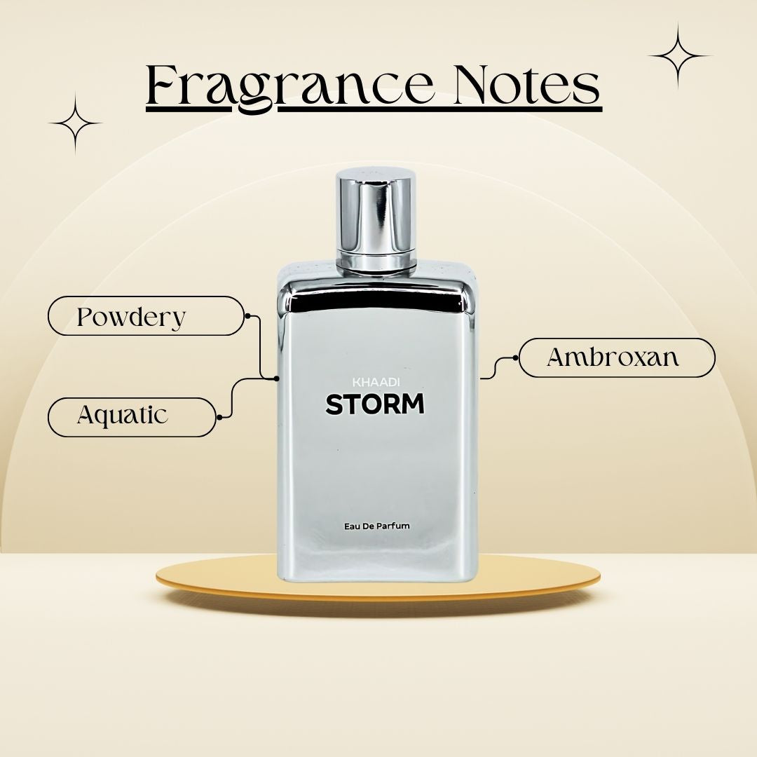 Storm EDP Spray 100ML (3.4 OZ) by Khaadi | Long Lasting, Modern, Fresh, Aquatic Perfumes. - Intense Oud