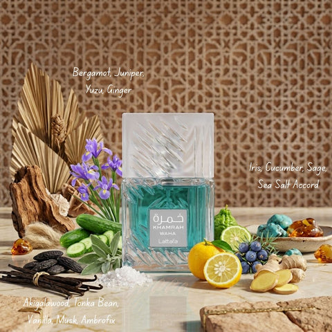 Hawas for Men by Rasasi & Khamrah Waha by Lattafa Eau de Parfum Sprays 100ml (3.4 oz) (Bundle)