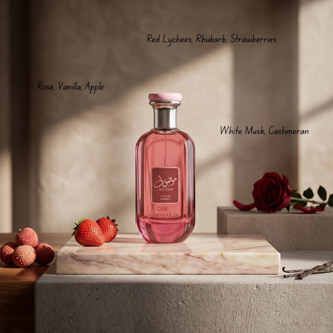 Bundle of Ard Al Zaafaran Mousuf Daisy and Mousuf Wardi Eau de Parfum sprays in 100ml bottles, featuring floral and aromatic scents.