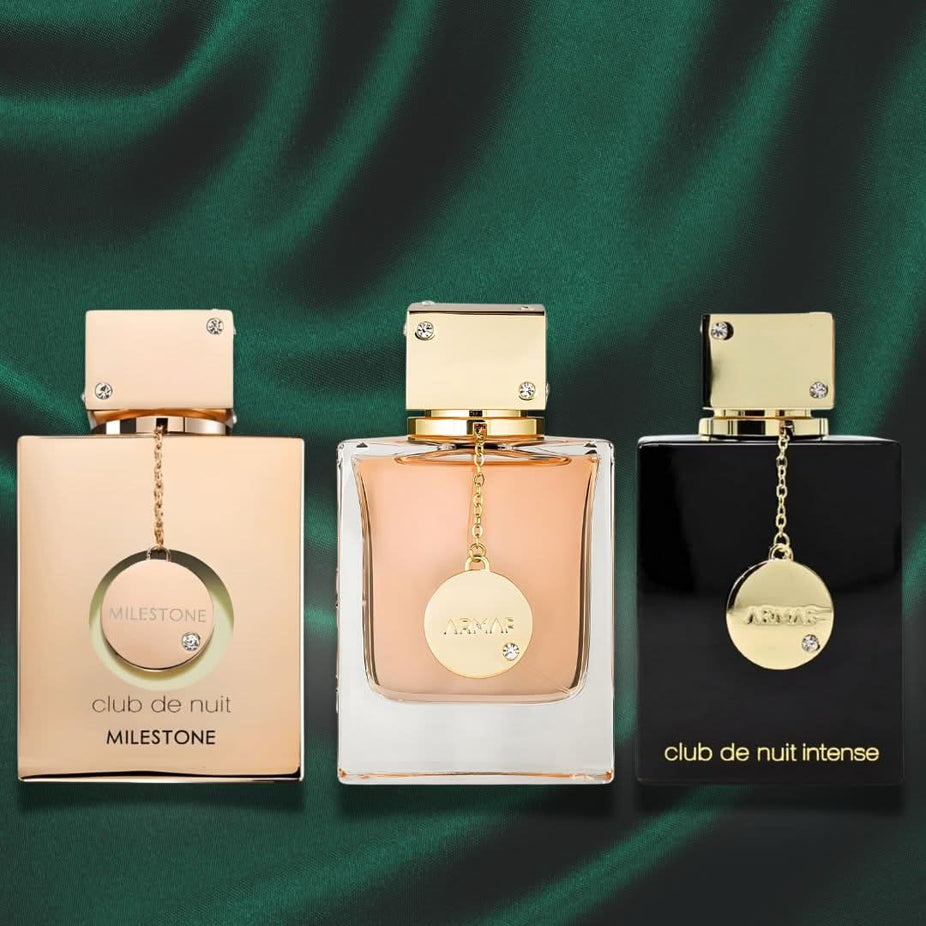 Armaf Club De Nuit Women Collector's Pride perfume gift set with three 30ml EDP sprays in luxurious miniature bottles.