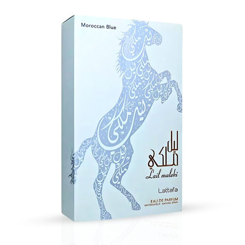 Lail Maleki Moroccon Blue Eau De Parfum Spray 100ML (3.4 OZ) By Lattafa | A Blend Of Citrus, Warm Florals & Woody Oud For A Lasting Impression. - Intense Oud